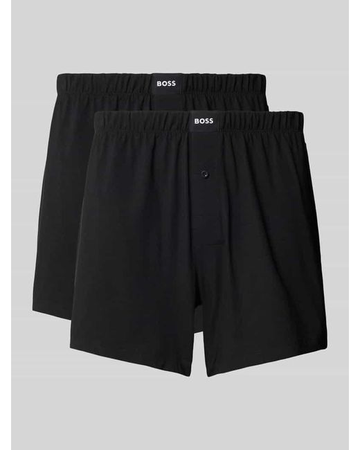 Boss Regular Fit Boxershorts aus Baumwoll-Mix im 2er-Pack in Black für Herren