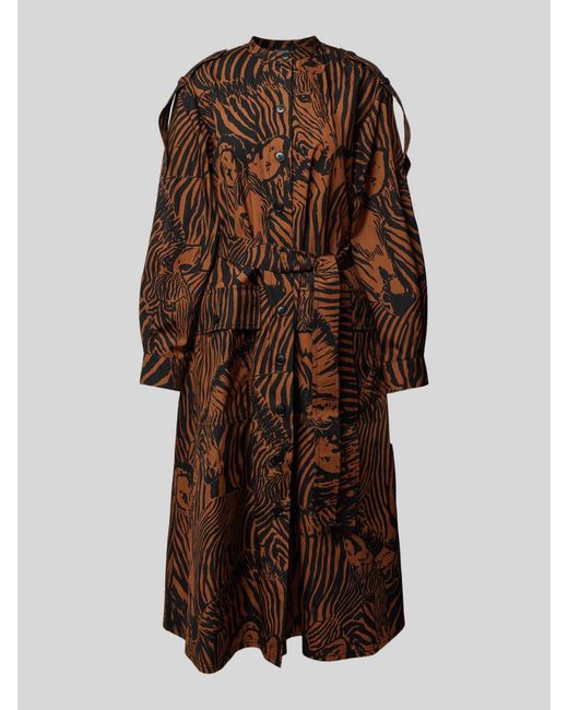 Weekend by Maxmara Brown Hemdblusenkleid mit Animal-Print Modell 'UNIONE'