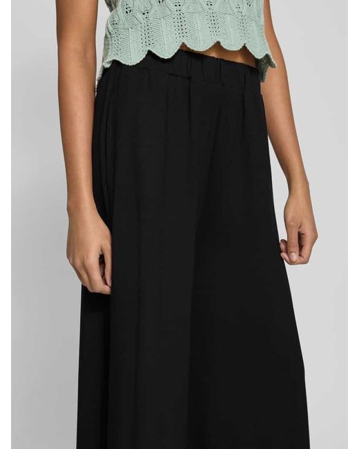 Marc O' Polo Black Wide Leg Stoffhose mit verkürztem Schnitt