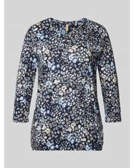 Soya Concept Shirt Met Lange Mouwen Met 3/4-Mouwen Model 'Felicity' in het Blue