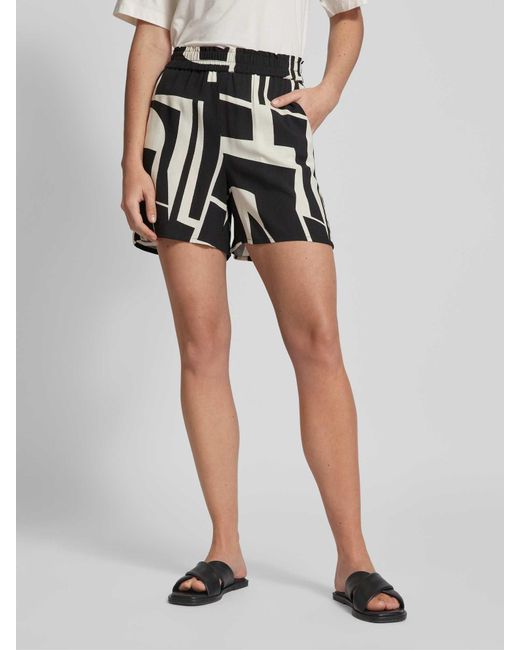 Vero Moda Black Shorts aus Viskose mit Allover-Muster Modell 'EASY JOY'