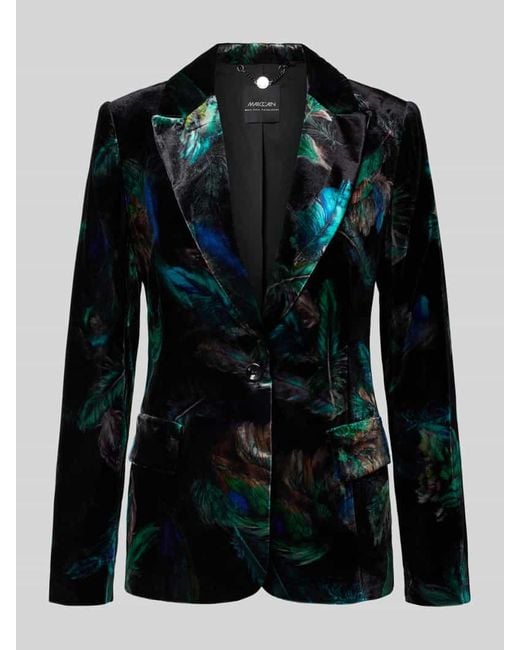 Marc Cain Black Slim Fit Blazer aus Viskose-Mix mit Pattentaschen