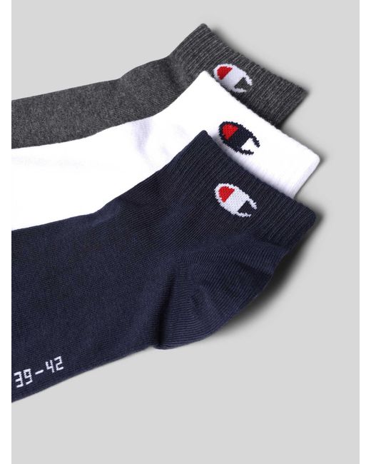 Champion Socken mit Logo-Detail Modell 'QUARTER' im 3er-Pack in Blue für Herren