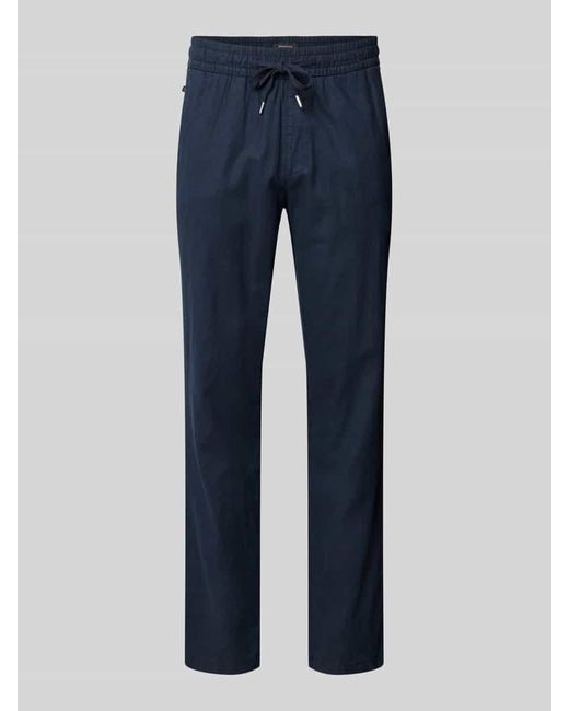 Matíníque Regular Fit Leinenhose Mit Elastischem Bund Modell 'Barton' in Blue für Herren