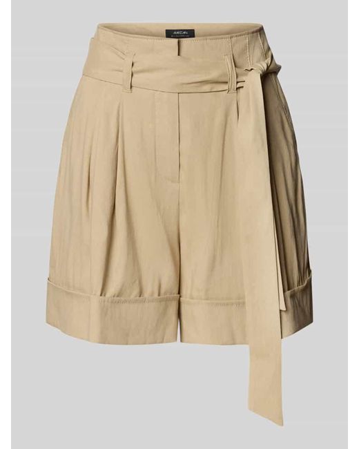 Marc Cain Natural Bermudas aus Leinen-Mix mit Bindegürtel