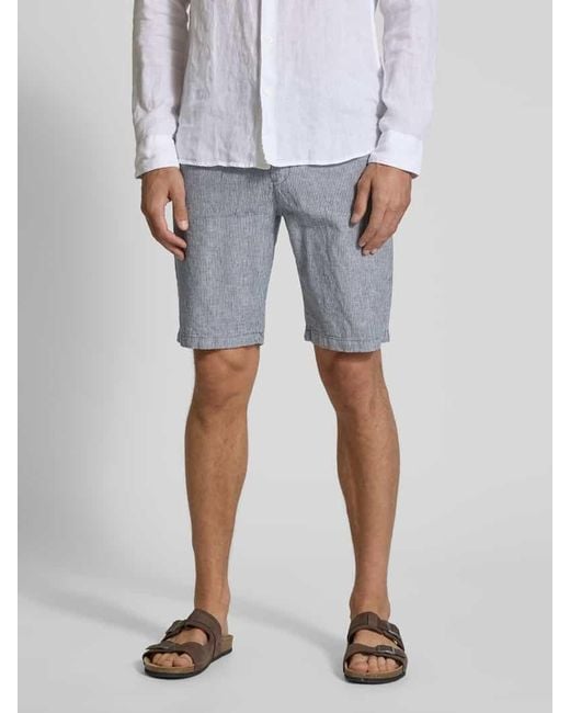 Lindbergh Bermudas aus Leinen-Mix mit seitlichen Eingrifftaschen in Gray für Herren