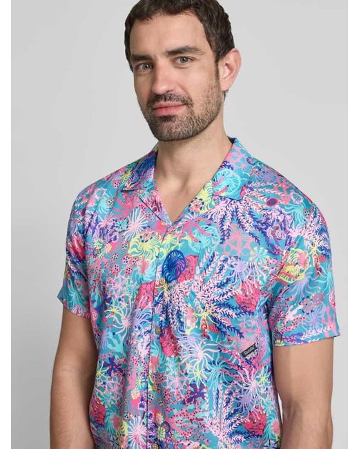 Boardies Freizeithemd mit Knopfleiste Modell 'Coral' in Blue für Herren
