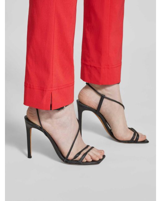 SteHmann Regular Fit Broek Met Siernaden, Model 'Ina' in het Red