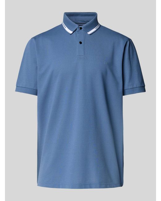 Christian Berg Men Poloshirt Met Korte Knoopsluiting En Logoprint in het Blue voor heren