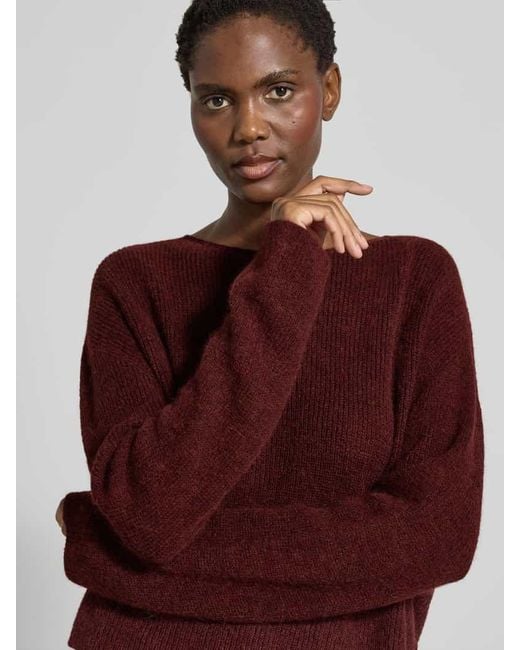Drykorn Red Strickpullover mit Rundhalsausschnitt Modell 'IMENY'