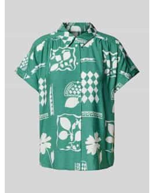 Ichi Regular Fit Blouse Van Viscosemix, Model 'Yetta' in het Green