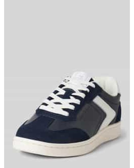 Marc O' Polo Lage Sneakers Van Echt Leer in het Blue
