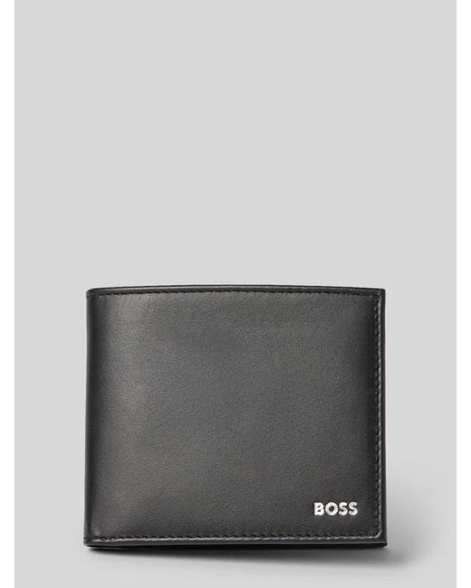 Boss Portemonnee Van Runderleer, Model 'Randy' in het Gray voor heren