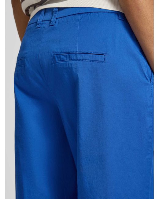 S.oliver Wide Leg Culotte Van Katoenmix in het Blue