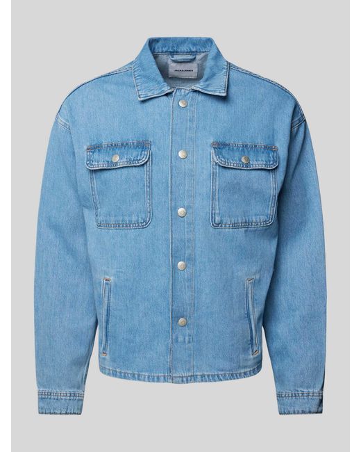Jack & Jones Hemdjacke mit Brusttaschen Modell 'CHASE' in Blue für Herren
