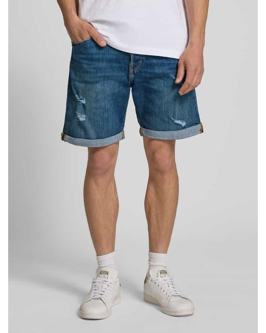 Jack & Jones Regular Fit Jeansshorts im 5-Pocket-Design Modell 'RICK' in Blue für Herren