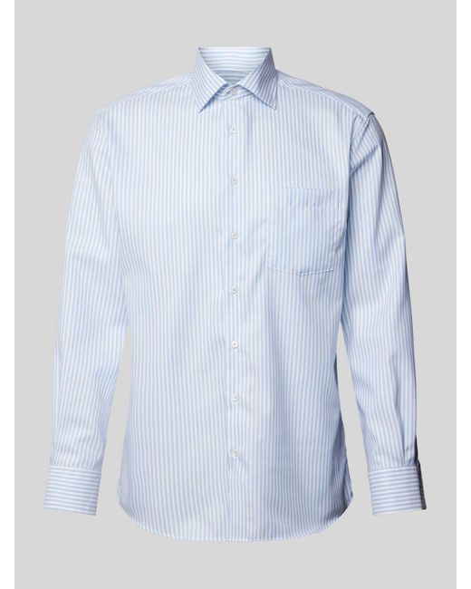Eterna Modern Fit Zakelijk Overhemd Met Streepmotief in het Blue voor heren