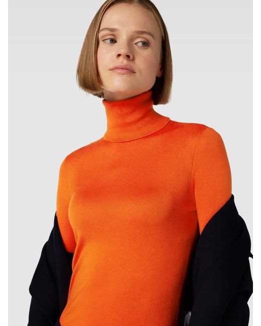 Lauren by Ralph Lauren Orange Strickpullover mit Seide-Anteil Modell 'ZOE'