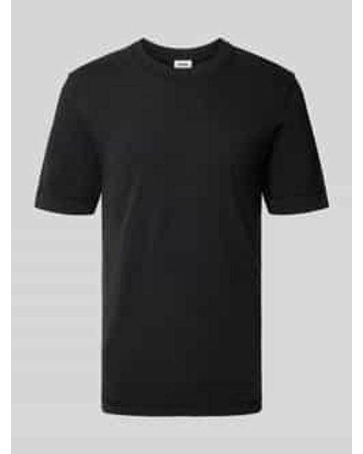 Drykorn T-shirt Met Geribde Ronde Hals in het Black voor heren