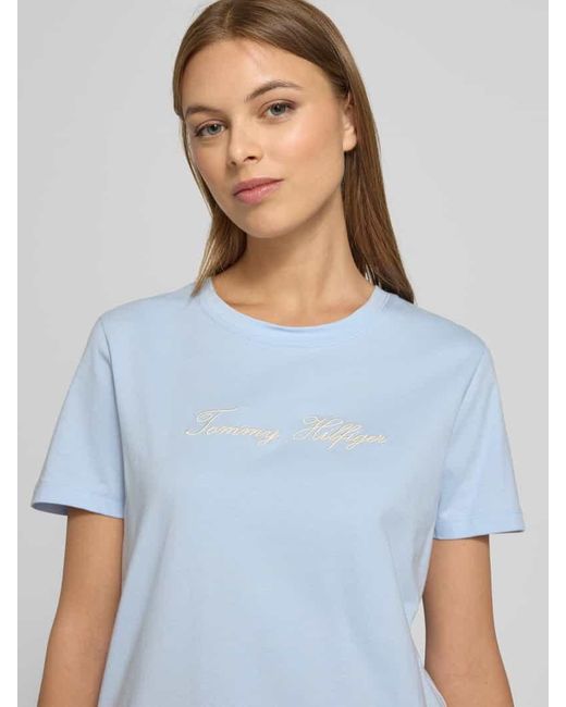 Tommy Hilfiger Blue Regular Fit T-Shirt aus reiner Baumwolle