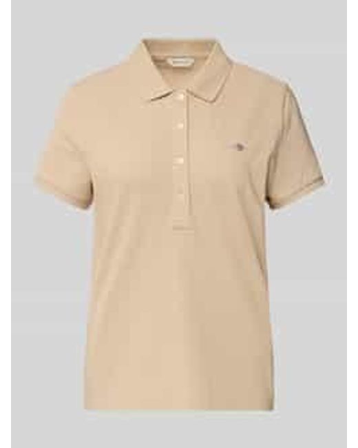 Gant Poloshirt Met Labelstitching in het Natural