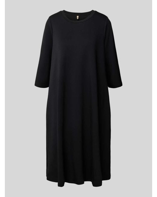 Soya Concept Knielange Jurk Met Ronde Hals, Model 'Banu' in het Black