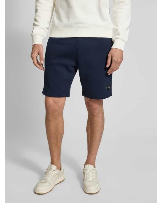 ALPHATAURI Regular Fit Sweatshorts mit Logo-Badge Modell 'PHARS' in Blue für Herren