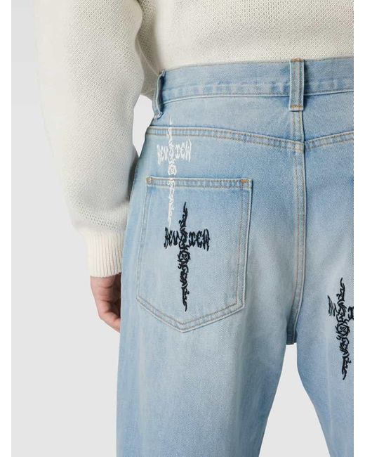 Review Jeans mit Label-Stitching in Blue für Herren