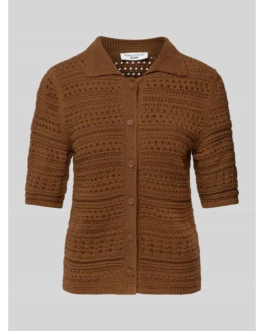Marc O' Polo Brown Strickpullover mit Lochmuster