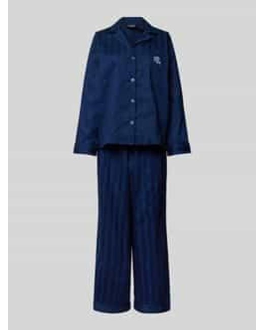 Ralph Lauren Pyjama Met Logostitching in het Blue