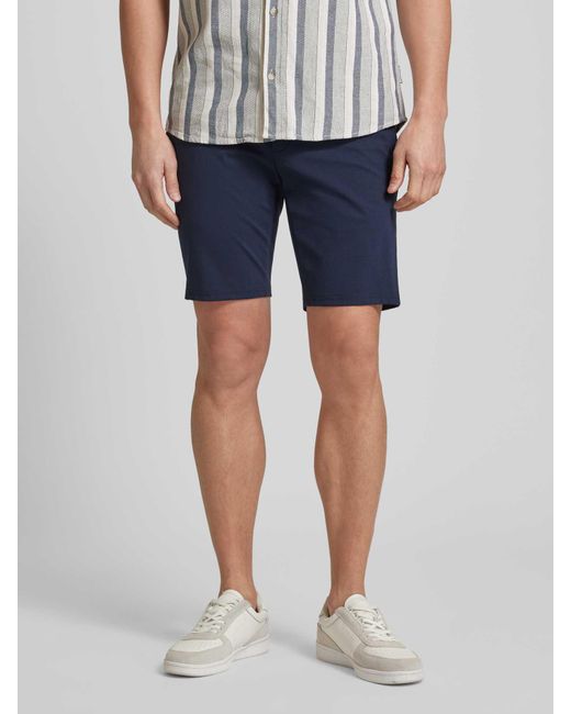 Brax Regular Fit Chino-Shorts mit Gesäßtaschen Modell 'SILVIO' in Blue für Herren