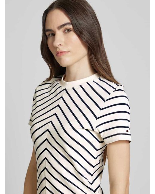 Tommy Hilfiger White Tailliertes Freizeitkleid aus reiner Baumwolle
