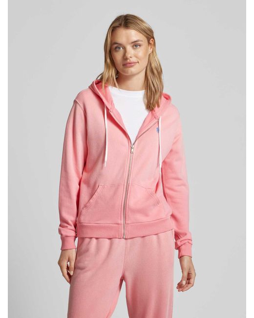 Polo Ralph Lauren Sweatjacke mit Logo-Stitching in Pink für Herren