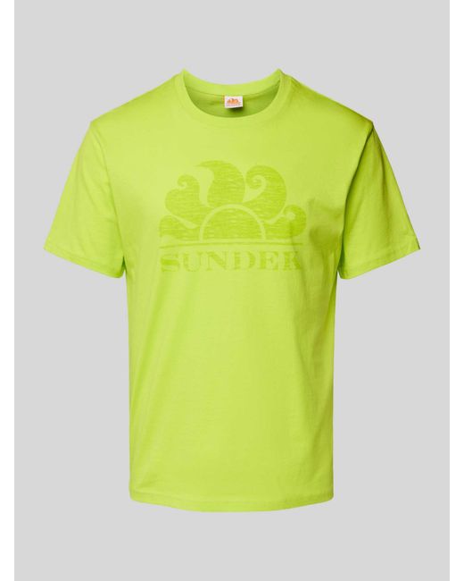 Sundek T-shirt Met Labelprint in het Yellow voor heren