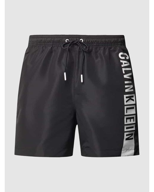 Calvin Klein Badehose mit Label-Print in Black für Herren