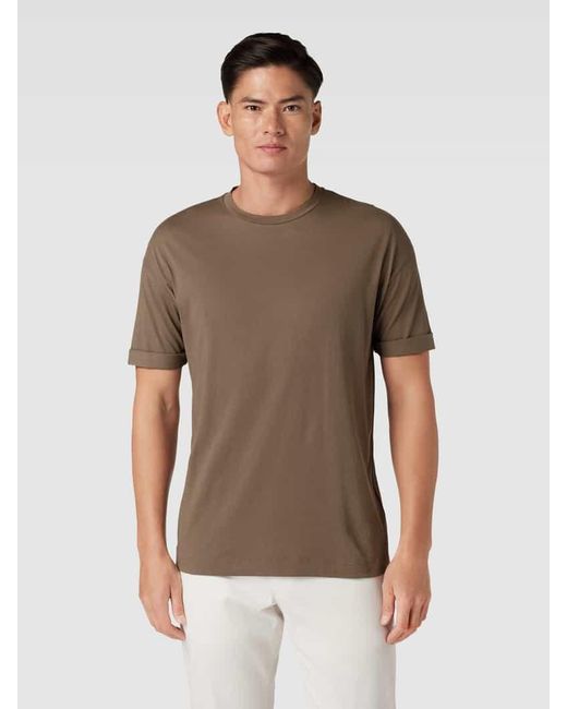 Drykorn T-Shirt mit überschnittenen Schultern Modell 'THILO' in Brown für Herren