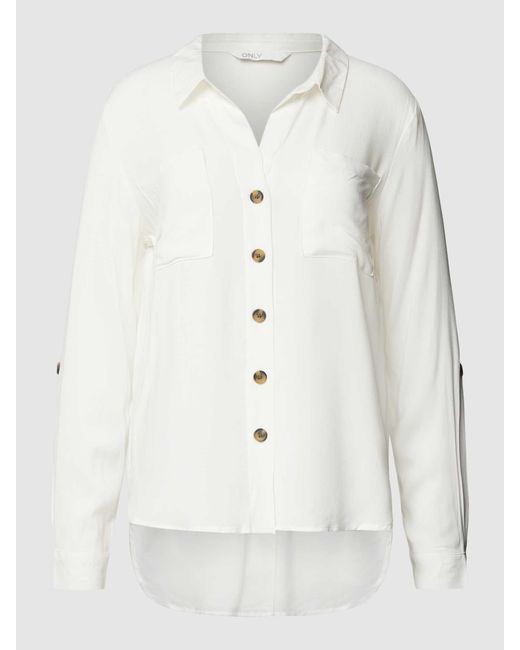 ONLY Blouse Van Viscose Met Verlengd Rugpand, Model 'Yasmin' in het White
