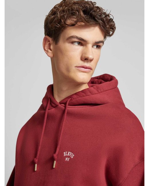 BLKVIS Hoodie Met Labelstitching in het Red voor heren