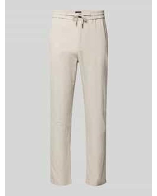 Scotch & Soda Tapered Fit Stoffen Broek Met Tunnelkoord in het Natural voor heren