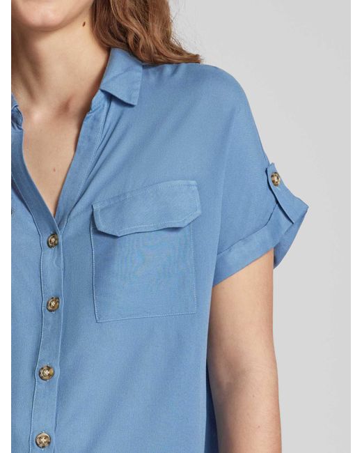 Vero Moda Overhemdblouse Met Knoopsluiting in het Blue