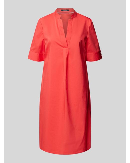Comma, Red Knielanges Kleid mit Tunikakragen