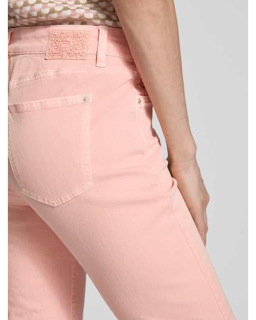 RAFFAELLO ROSSI Pink Regular Fit Jeans mit Fransen