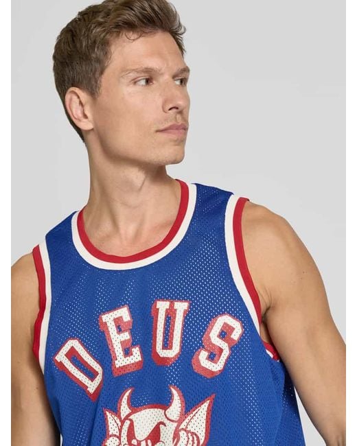 Deus Ex Machina Relaxed Fit Top mit Rundhalsausschnitt in Blue für Herren