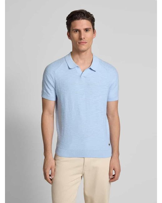 S.oliver Regular Fit Poloshirt mit Flammgarnstruktur in Blue für Herren