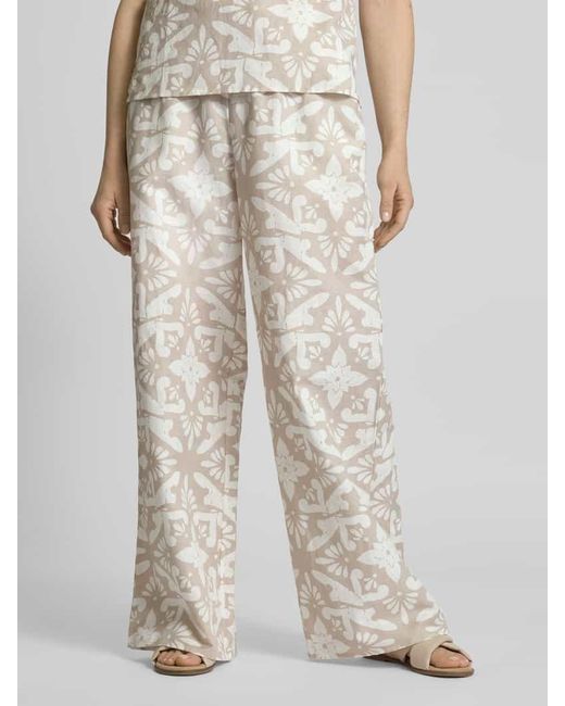 Christian Berg Women Natural Straight Leg Leinenhose mit Eingrifftaschen