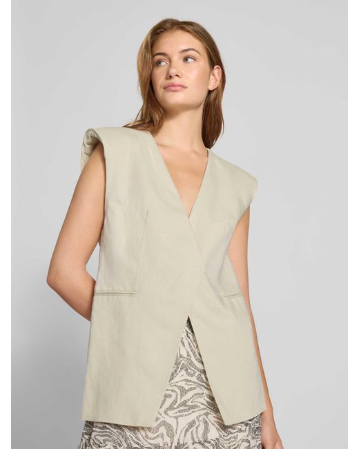 LeGer By Lena Gercke Gilet Van Een Mix Van Linnen En Viscose Met Paspelzakken, Model 'Frej' in het Natural