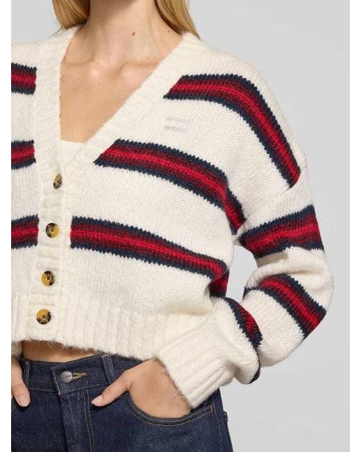 Tommy Hilfiger Multicolor Oversized Strickjacke mit Alpaka-Anteil
