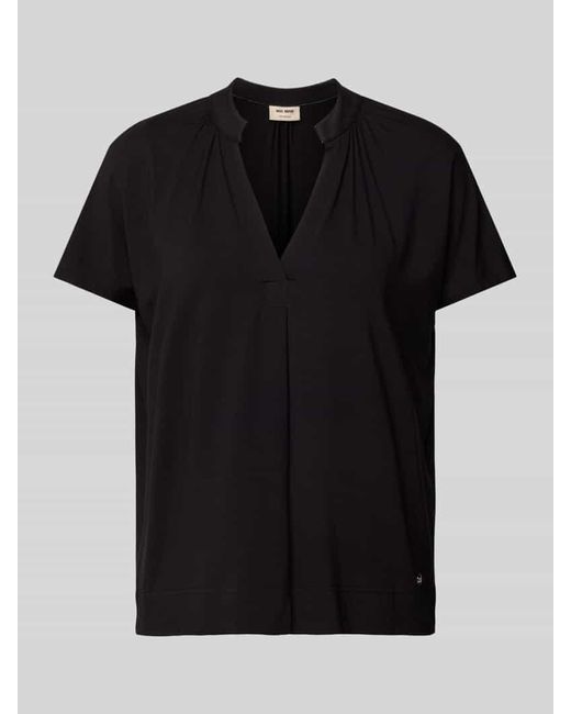 Mos Mosh Black T-Shirt mit V-Ausschnitt Modell 'Shira'