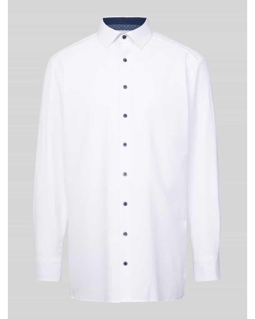 Olymp Modern Fit Business-Hemd mit Strukturmuster Modell 'Global' in White für Herren