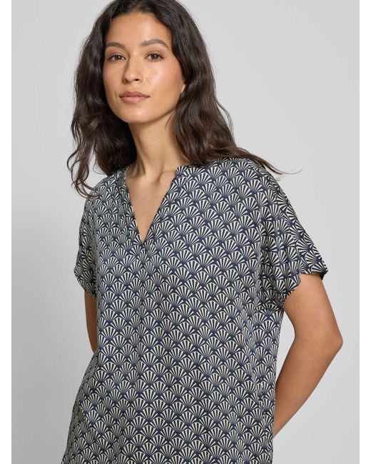 Milano Italy Regular Fit Blouseshirt Met Tuniekkraag in het Gray